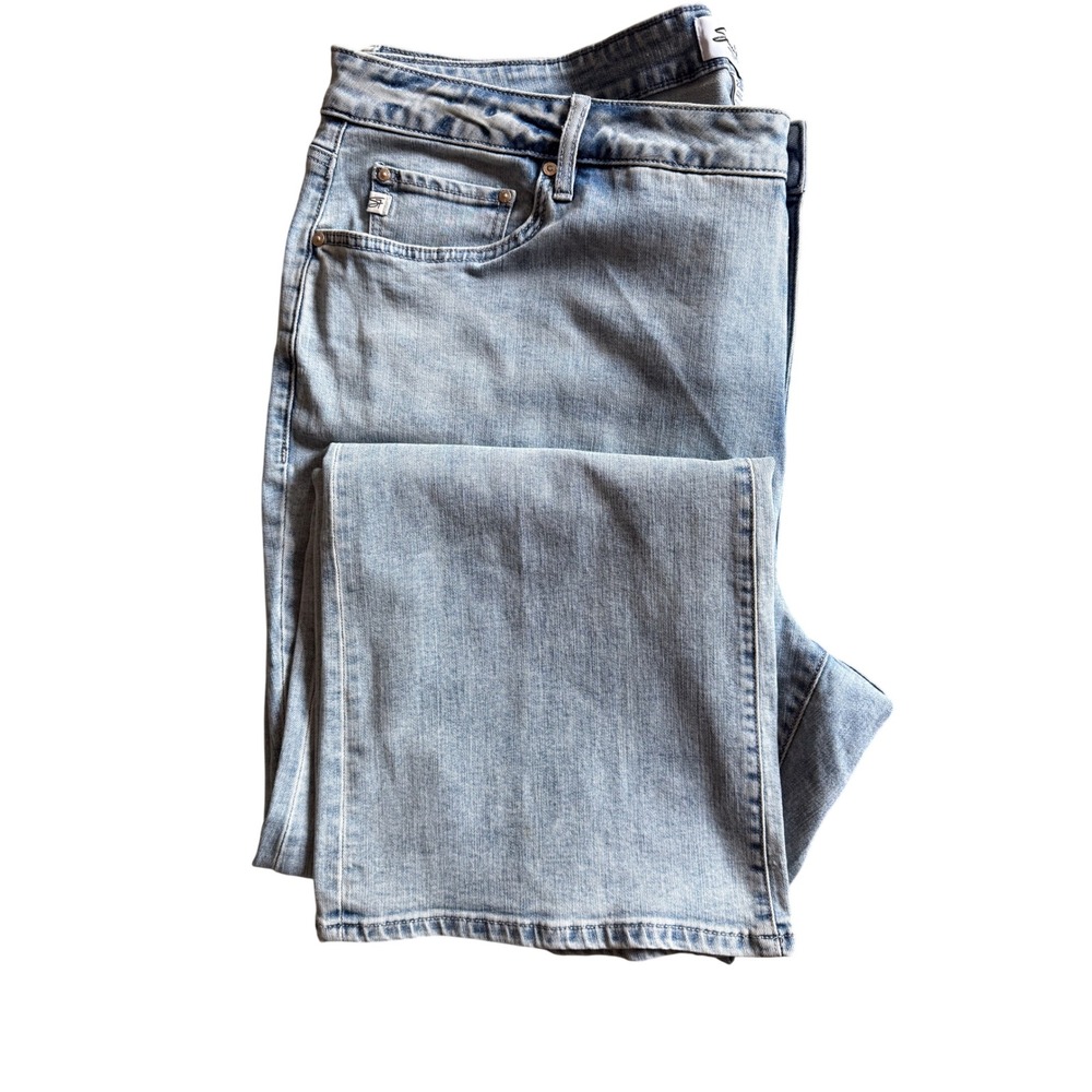 Seven7 High Rise Slim Boot Jeans Light Wash Plus Size 22W Stretch Denim